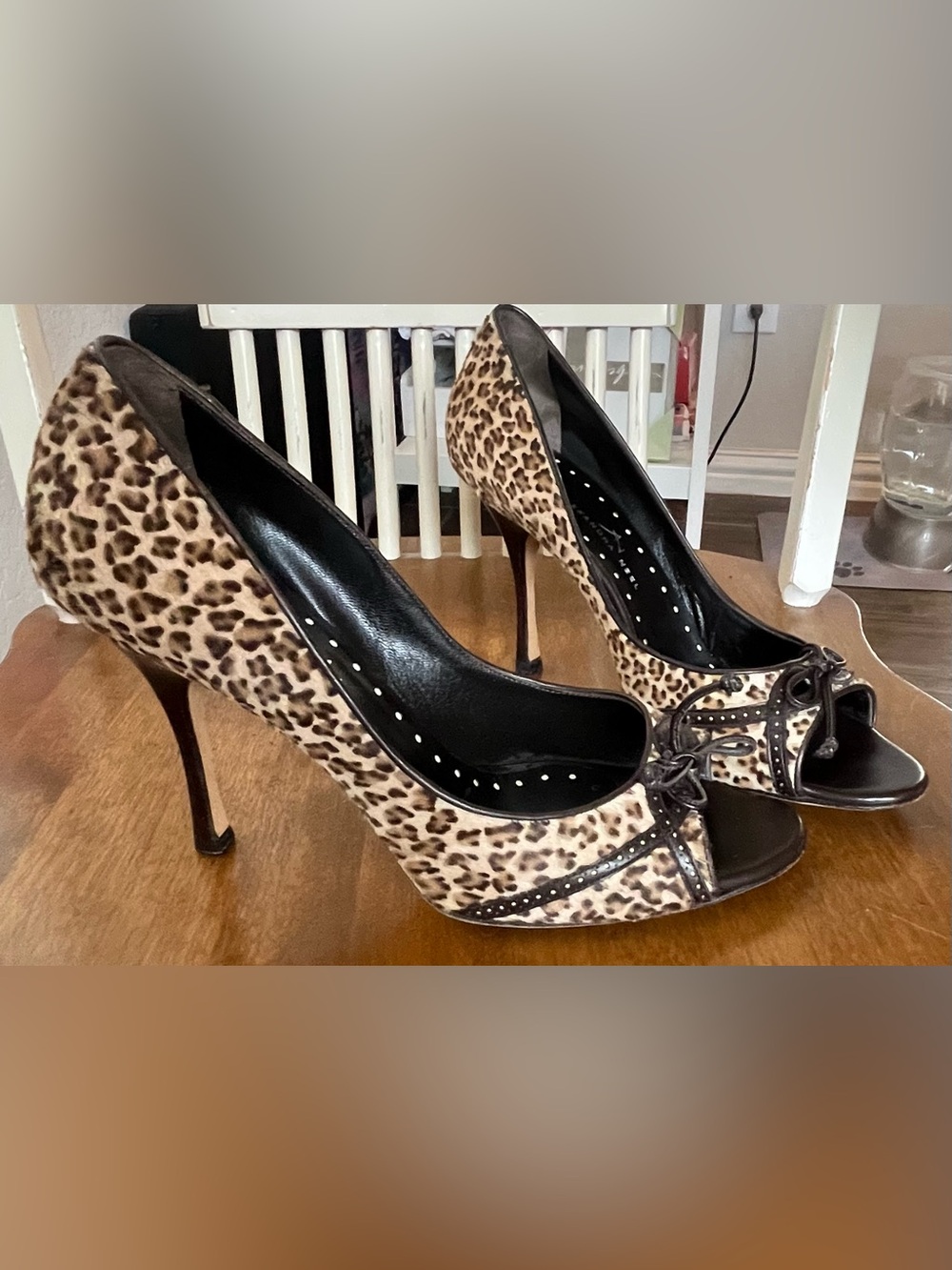 Alexandra Neel Leopard Print High Heel Pumps Italy Animal Print Great Condition